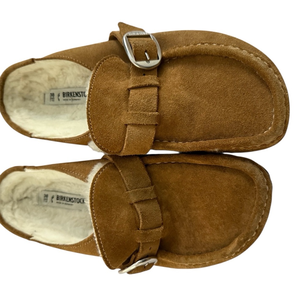 Birkenstock Tan Suede Slippers
